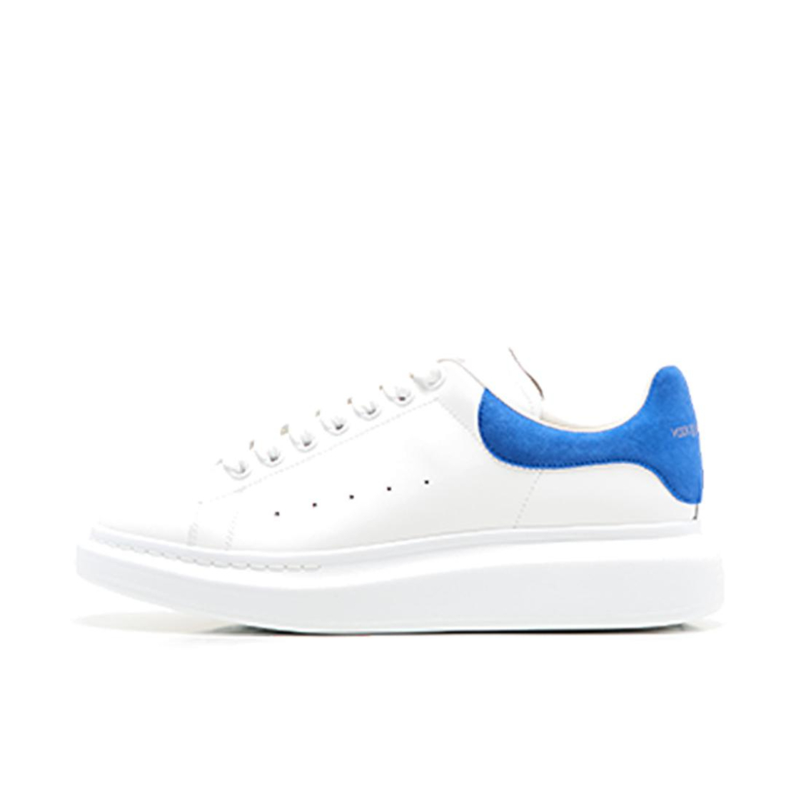 推荐商品：Alexander McQueen/亚历山大麦昆 舒适 耐磨 圆头 皮革 增高 防水 厚底鞋 运动休闲鞋 白色/天蓝尾