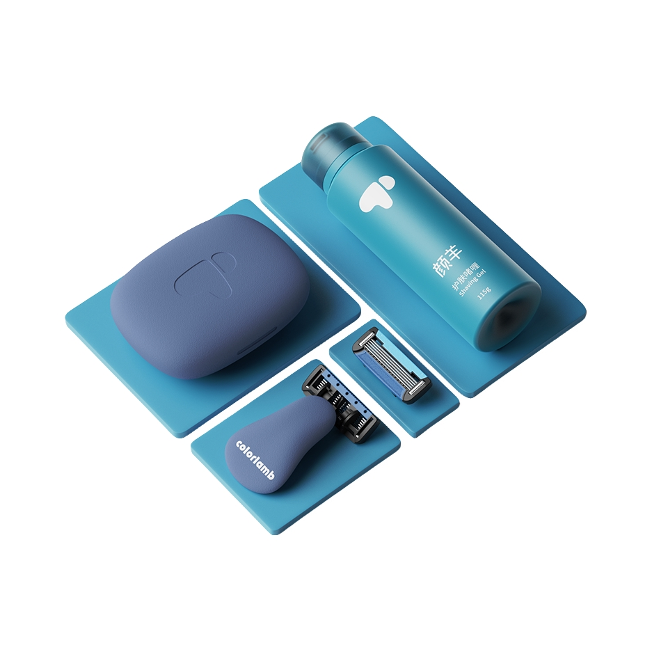 推荐商品：COLORLAMB/颜羊 迷你旅行便携式手动刮胡刀3层刀片剃须刀 时尚随行灵活顺滑