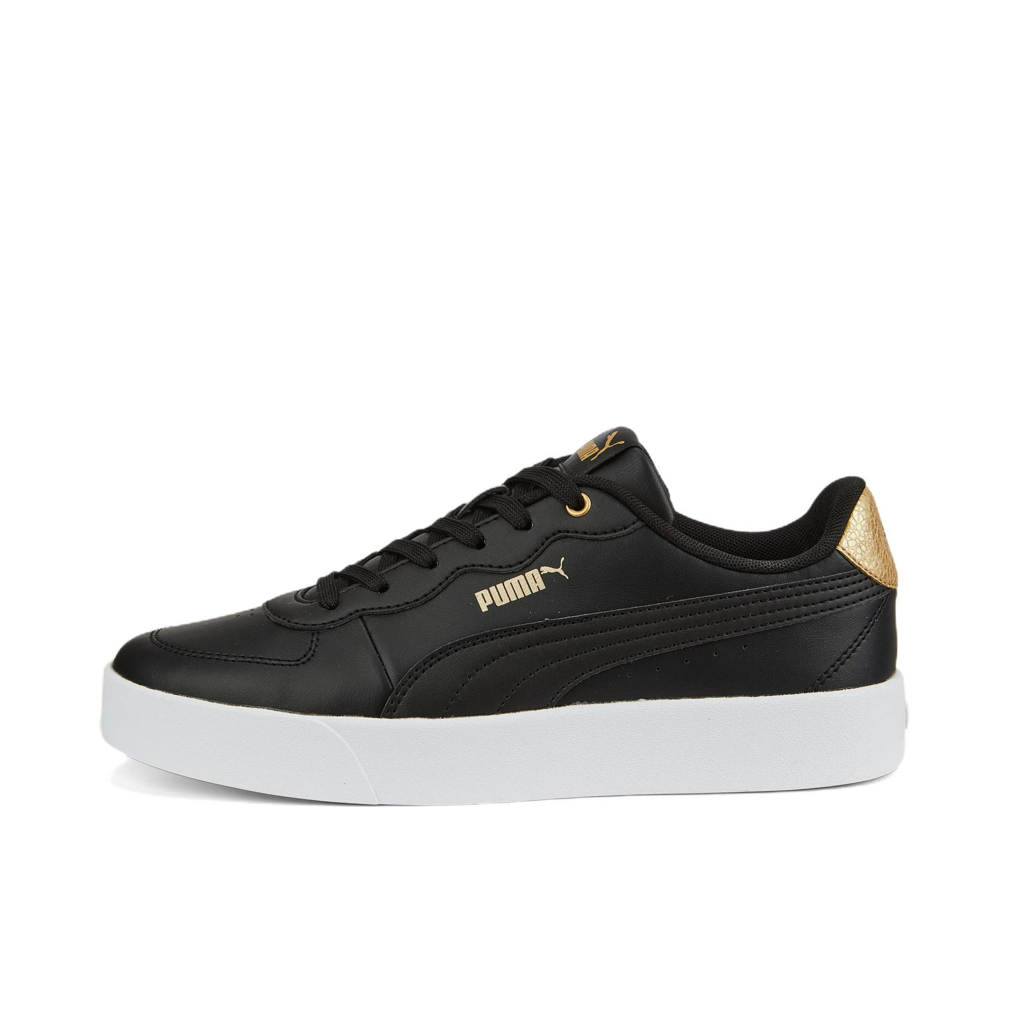 推荐商品：Puma/彪马 Skye Clean 板鞋 防滑耐磨舒适透气时尚简约百搭复古网球风 黑色/白色/金色