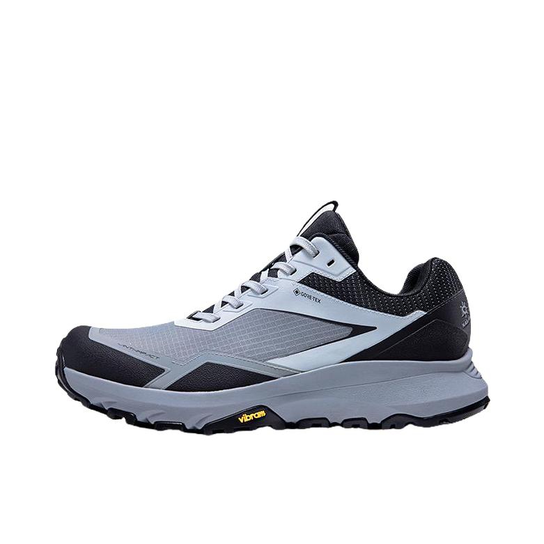 推荐商品：Kailas/凯乐石  括苍 GTX  防水耐磨 防滑减震 回弹止滑 网布透气 跑山型 抓地 百搭 运动  徒步鞋 登山鞋 灰夜色/墨黑色