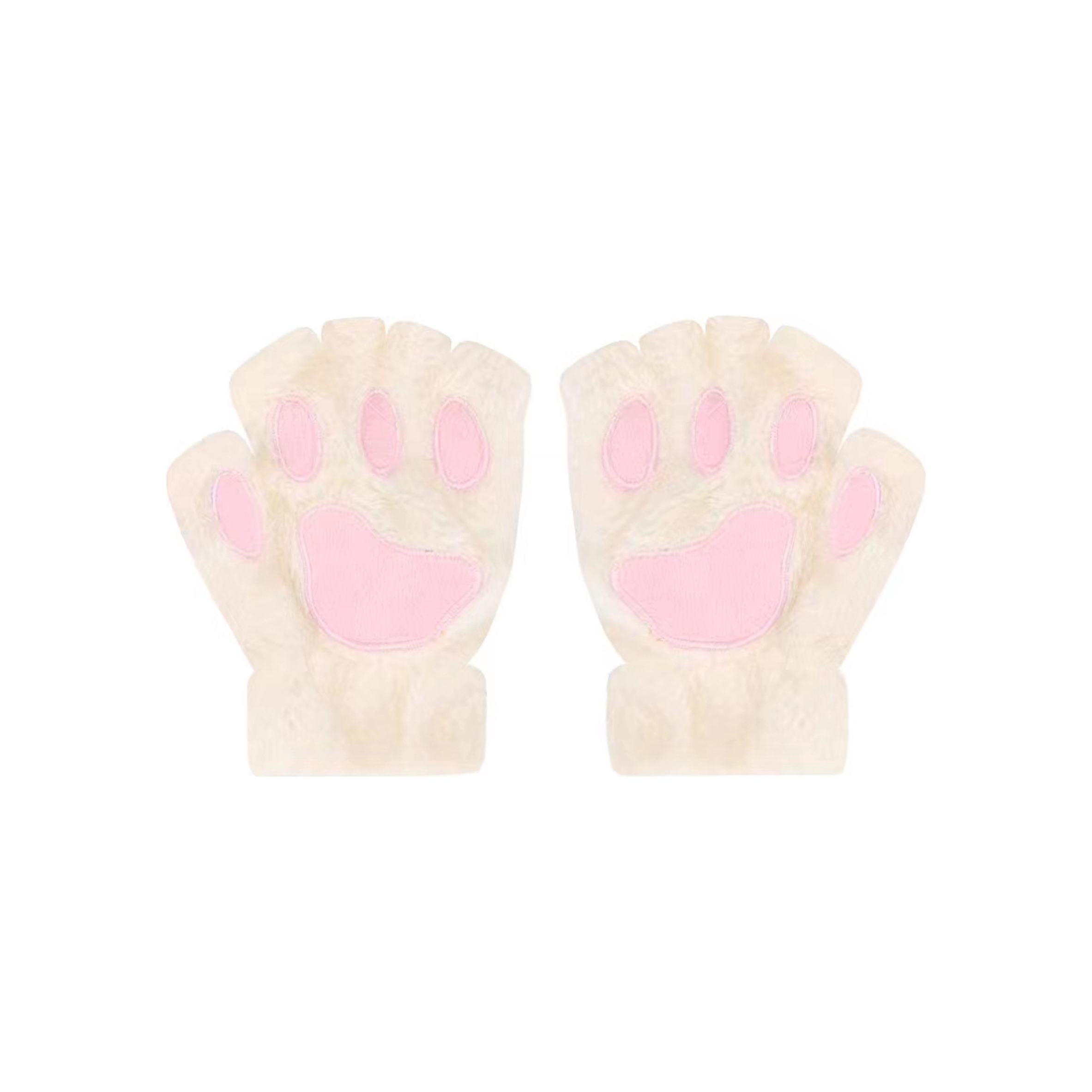 推荐商品：CMFY 防寒保暖可爱猫爪半指绒手套 MZ630