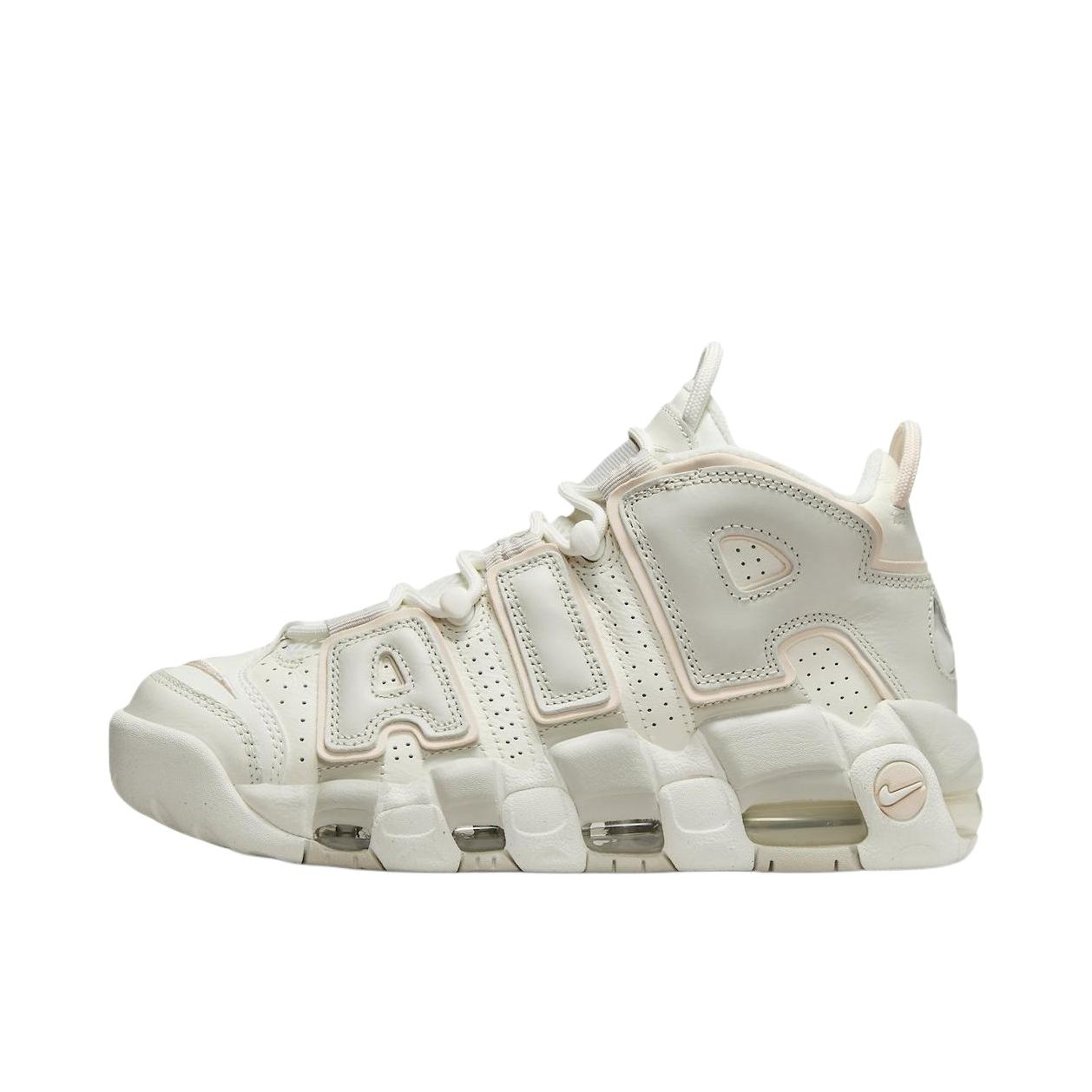 推荐商品：Nike Air More Uptempo 运动休闲鞋 缓震复古百搭防滑耐磨支撑圆头篮球风 白色/米色