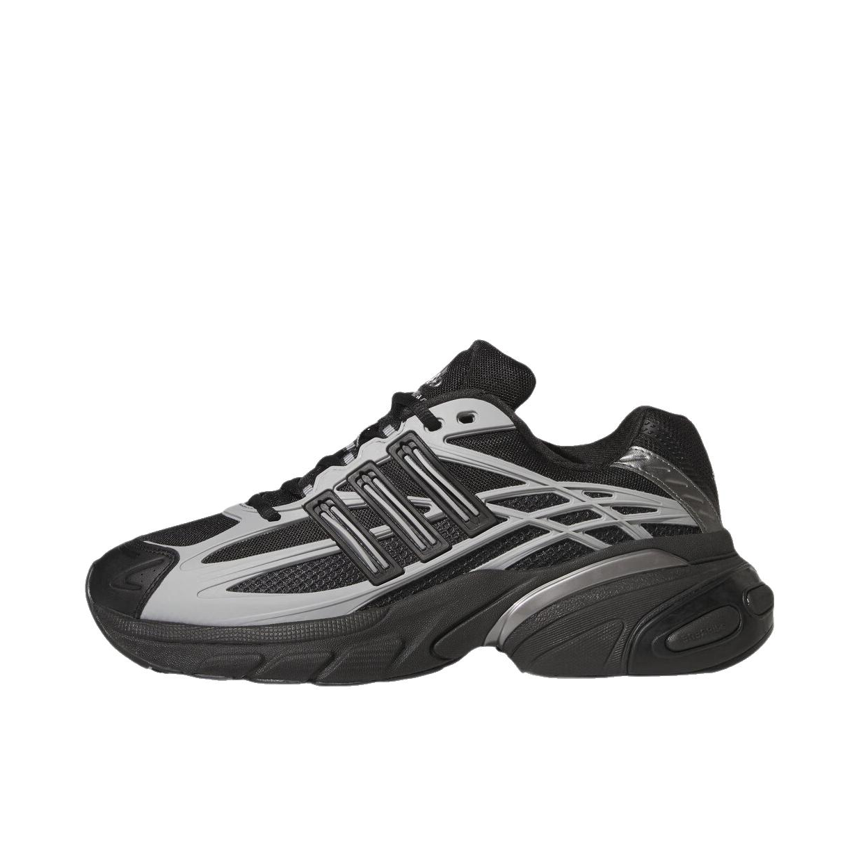推荐商品：adidas Adistar XLG 2.0 老爹鞋 厚底圆头系带 黑色/亮金属/铁灰色