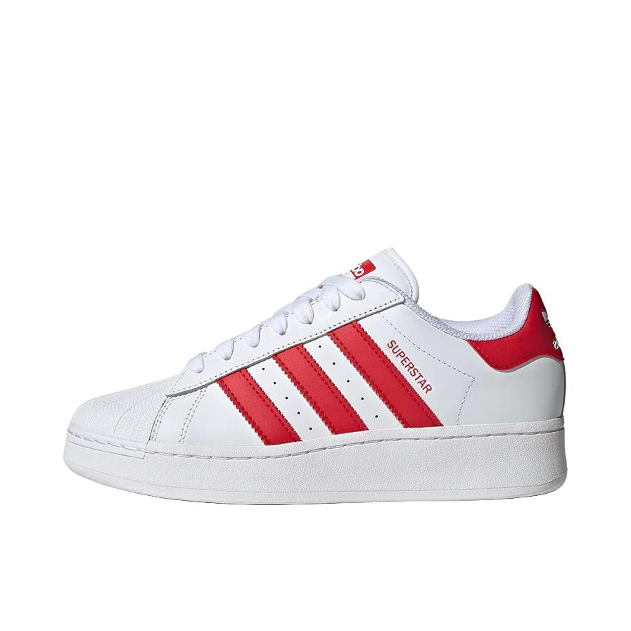 推荐商品：【宋雨琦同款】 adidas Originals Superstar 板鞋 轻便贝壳头薄底舒适百搭耐磨复古 低帮/白色/深红
