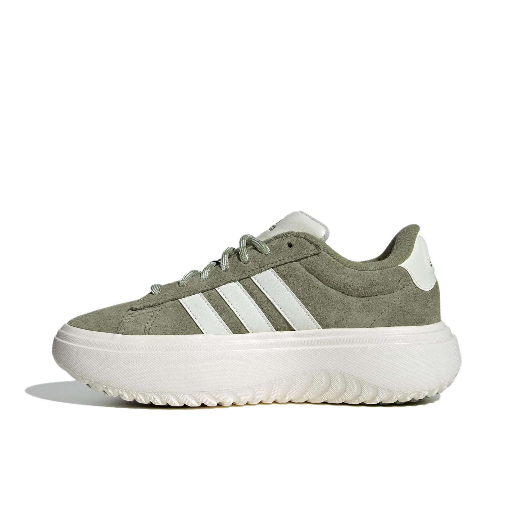 推荐商品：adidas GRAND COURT PLATFORM 板鞋 防滑耐磨舒适缓震厚底增高轻便 女款/绿色/白色
