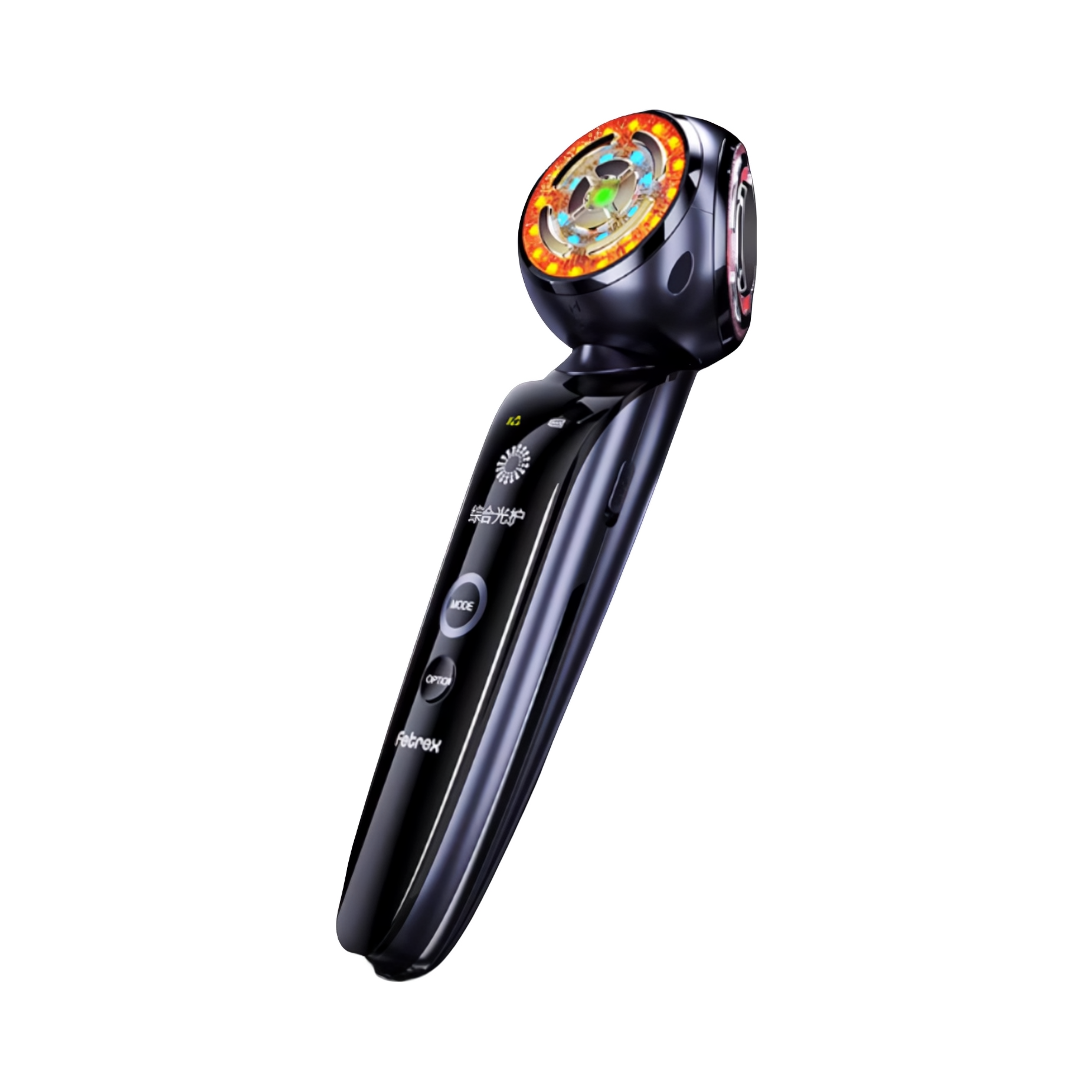 推荐商品：fetrex 家用脸部射频美容仪 提拉紧致 微电流 黑珍珠 红蓝光 大排灯 增强版 光子嫩肤 淡纹