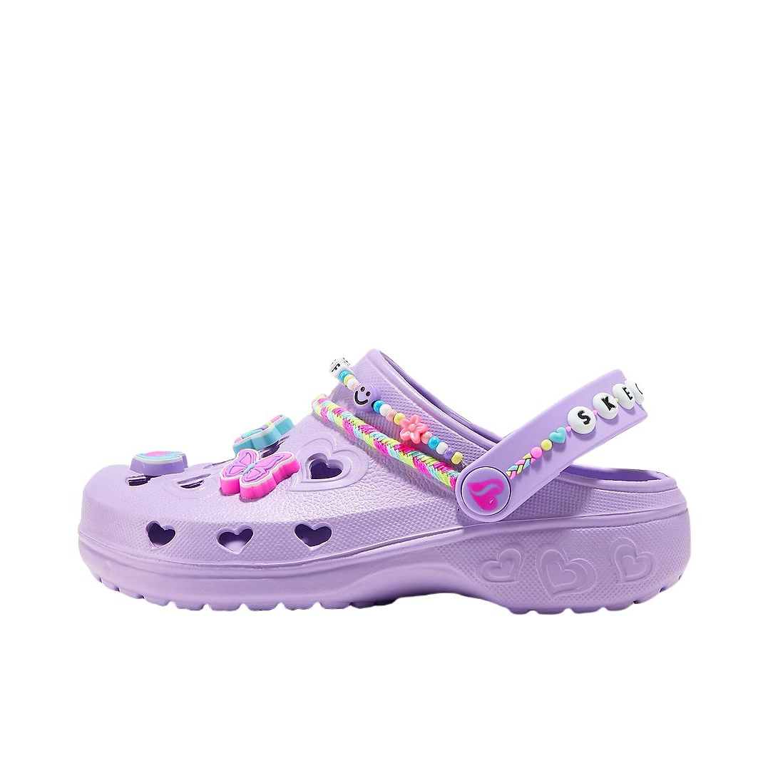 推荐商品：Skechers/斯凯奇 防滑耐磨 舒适透气 轻便 低帮日常 休闲运动 一脚蹬 凉鞋儿童 308406L-WMLT 大童/薰衣草色/多彩色