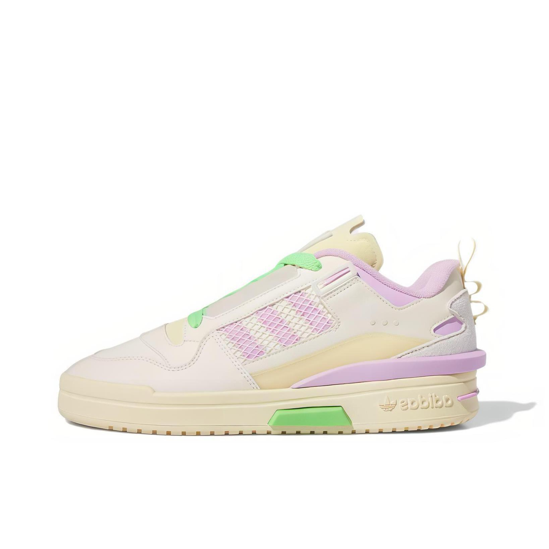 推荐商品：adidas Originals FORUM LOW 板鞋 复古城市风舒适防滑耐磨篮球风增高薄底 米白/粉色/绿色