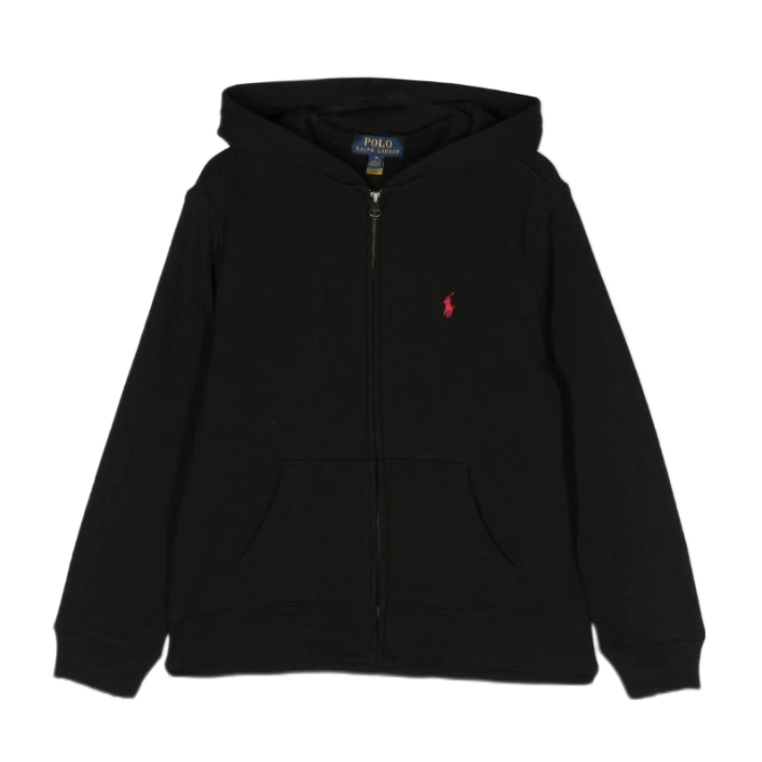 推荐商品：Ralph Lauren/拉夫劳伦童装 小马刺绣起绒布加绒连帽长袖卫衣 323547626002 黑
