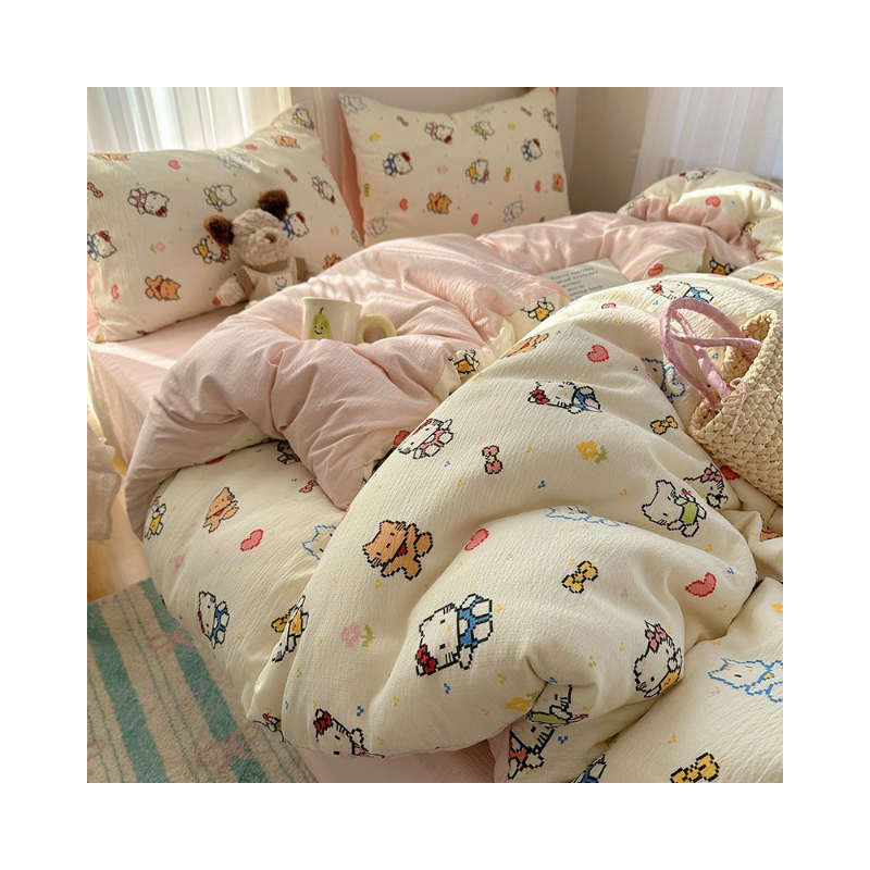 推荐商品：萱晨 小清新系列 双层纱 四件套