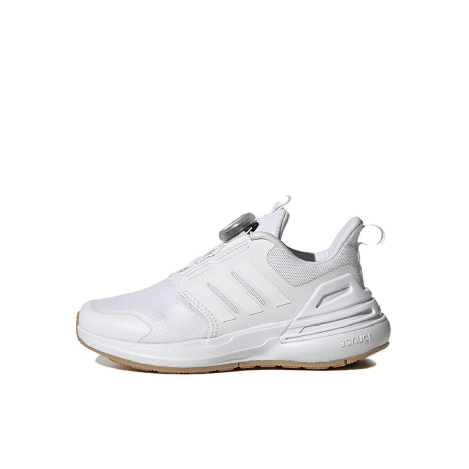 推荐商品：adidas  RapidaSport HABU 旋转按钮 防滑耐磨 舒适轻便 回弹 运动 童鞋 跑步鞋 小童/白色