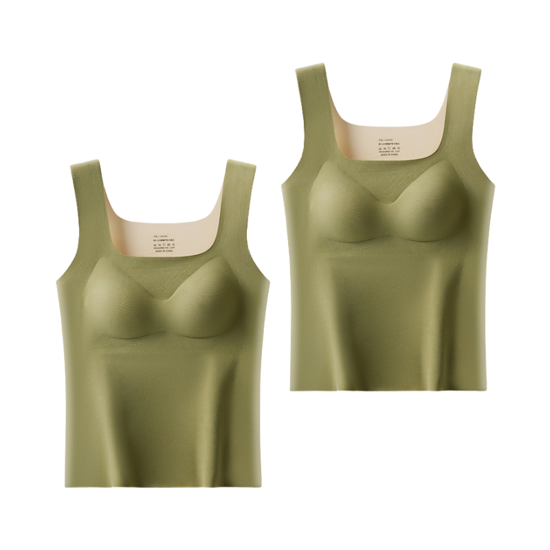 推荐商品：拉克丝  发热德绒方领加绒加厚保暖内衣 女装 2308 抹茶绿/2件装