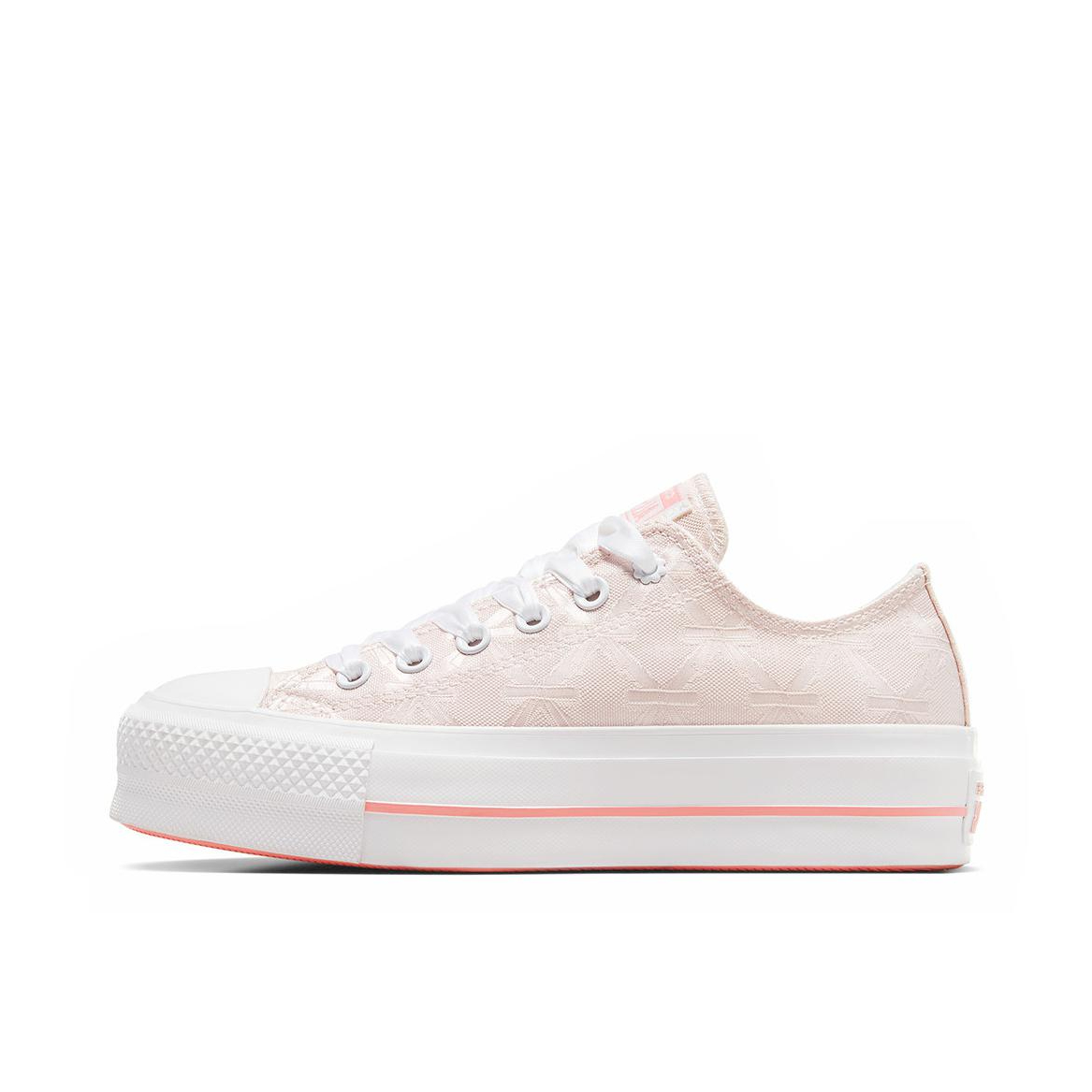 推荐商品：Converse/匡威 Chuck Taylor All Star Lift 帆布鞋 简约复古经典防滑耐磨舒适厚底圆头甜酷贴合松糕底流光风 低帮/淡红色