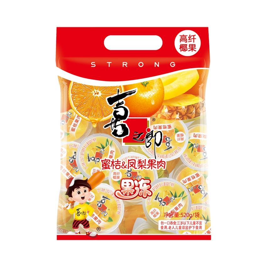 推荐商品：喜之郎 520g 蜜桔凤梨果肉果冻 袋装