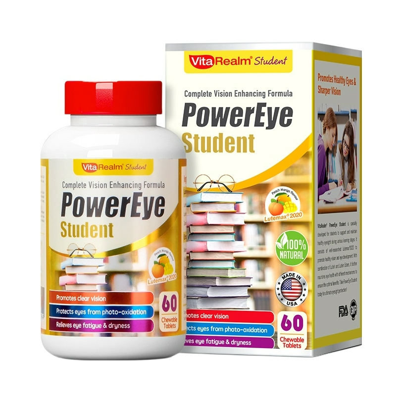 推荐商品：维乐原/VitaRealm 青少年叶黄素咀嚼片保护视力补充营养矿物质维生素护眼非软糖眼睛爱眼专利配方