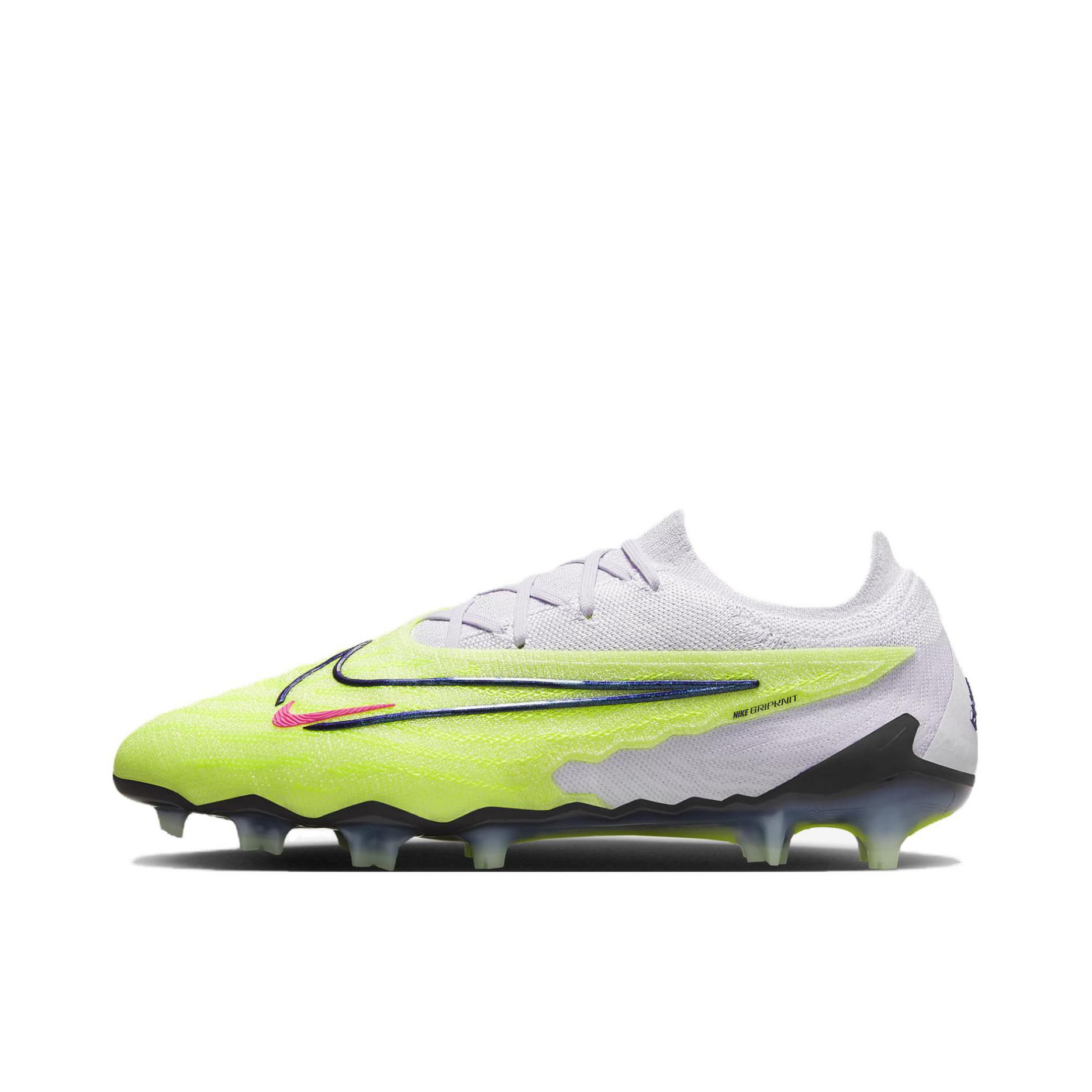 推荐商品：Nike Gripknit Phantom GX Elite FG 顶级 胶质长钉 硬天然草场 圆头 包裹性 足球鞋 绿色/白色/黑色