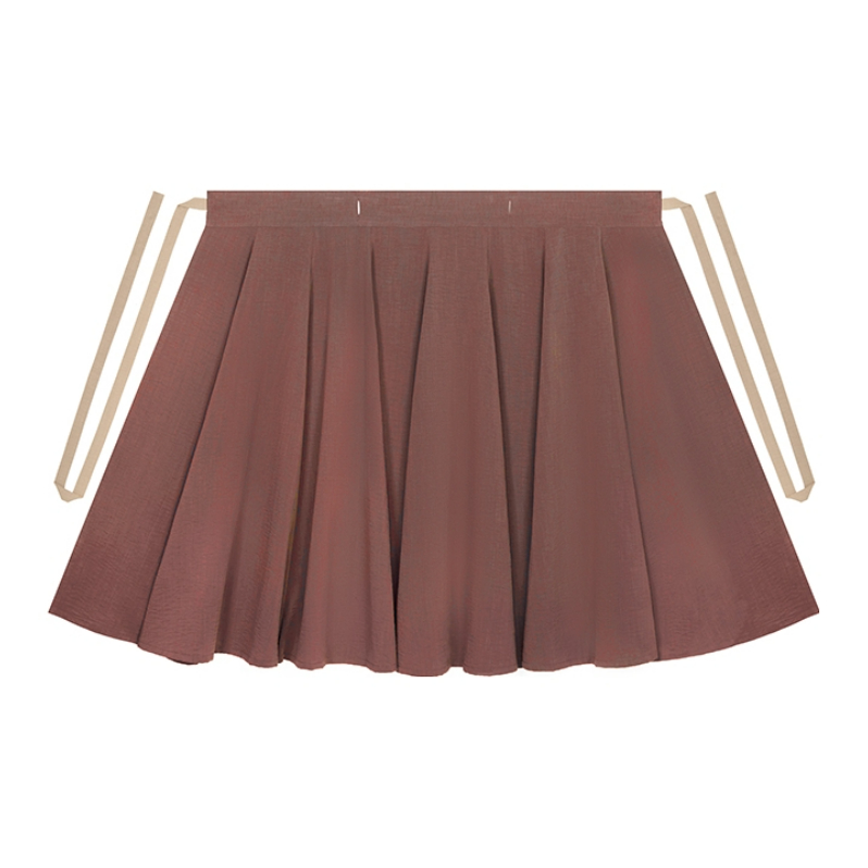 推荐商品：织造司 禾谷 夏季唐制假两件唐褙子圆领衫破裙汉服 女装 棕/破裙