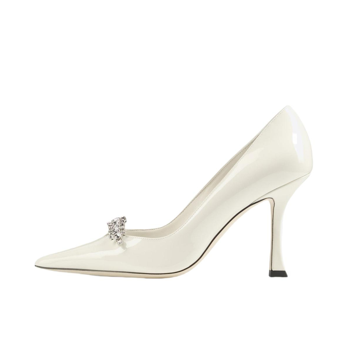 推荐商品：Jimmy Choo BELINDA PUMP 90 高跟鞋 漆皮细跟尖头简约 拿铁色