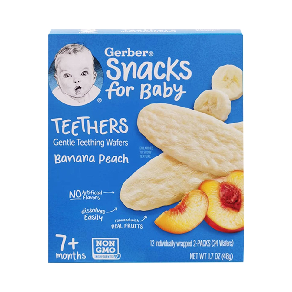 推荐商品：嘉宝/Gerber 婴儿原味蓝莓苹果磨牙米饼有机进口甜菜