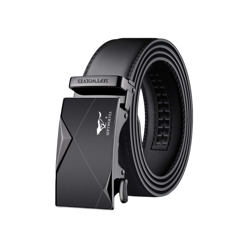 推荐商品：七匹狼 商务真皮自动扣年轻人牛皮皮带 PD702137615ZX