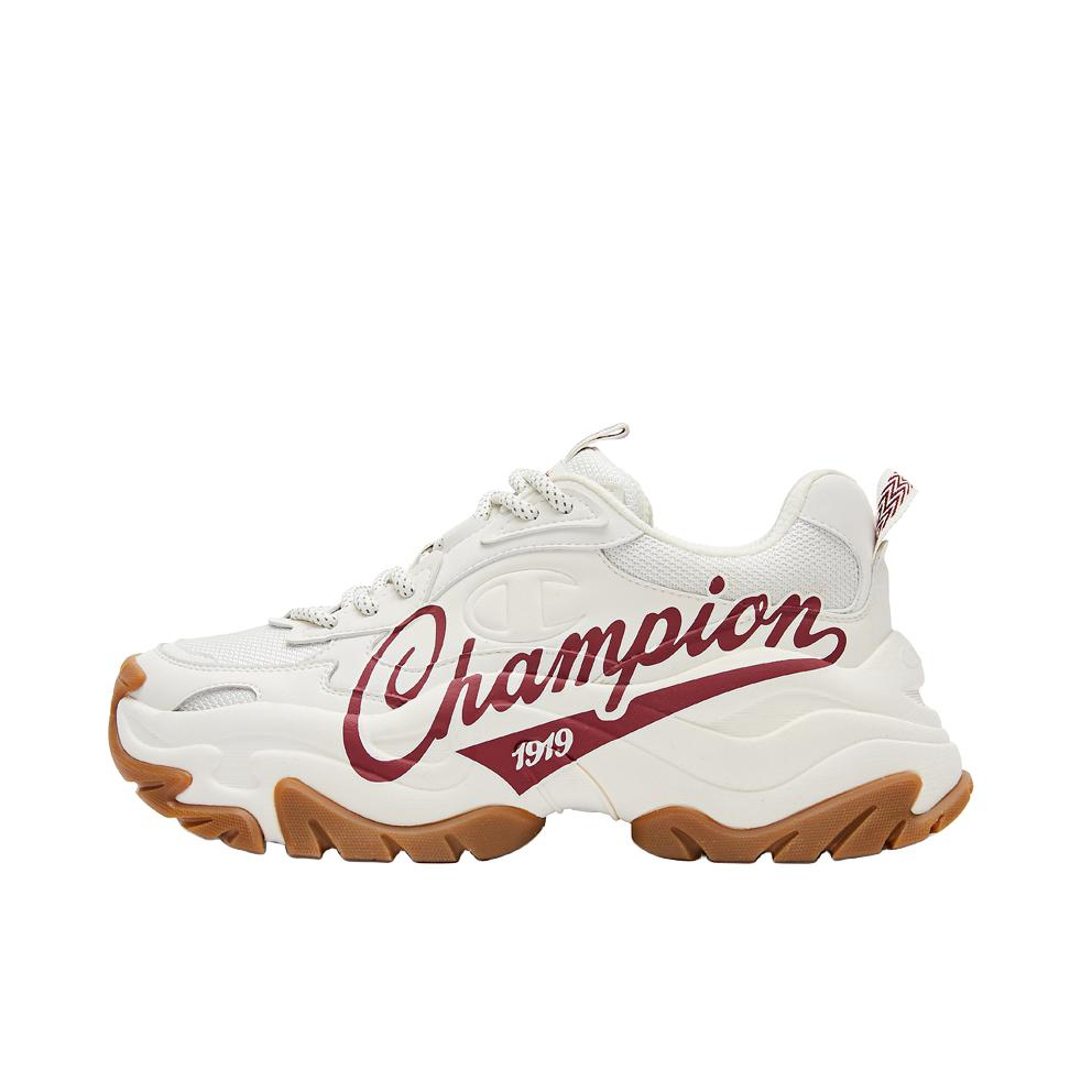 推荐商品：Champion/冠军 减震耐磨 舒适轻便 休闲 美式潮酷 拼接 厚底增高 老爹鞋 暗红色