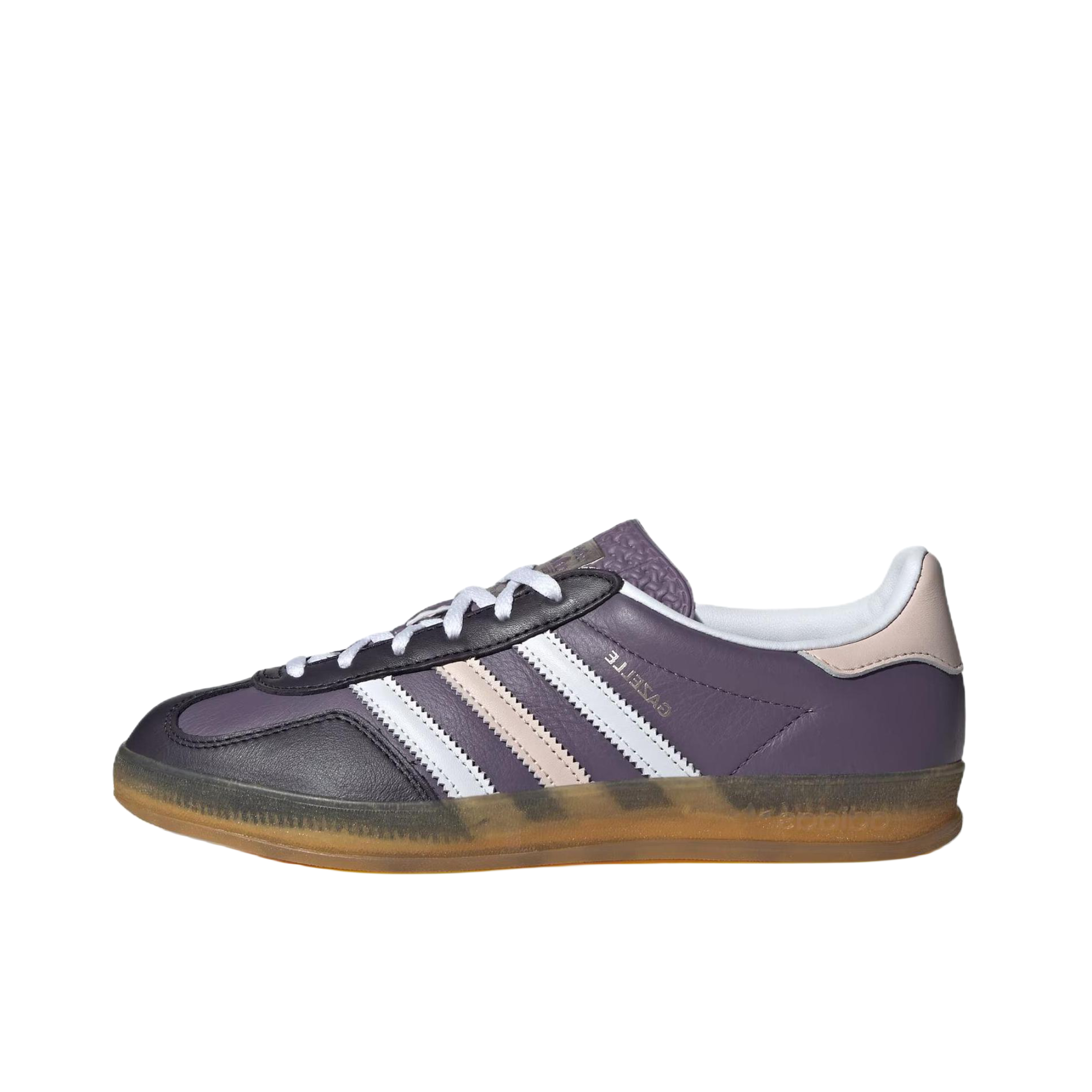 推荐商品：adidas Originals Gazelle Indoor T头鞋 德训鞋 板鞋 舒适缓震防滑耐磨绒面革复古 紫色/白色