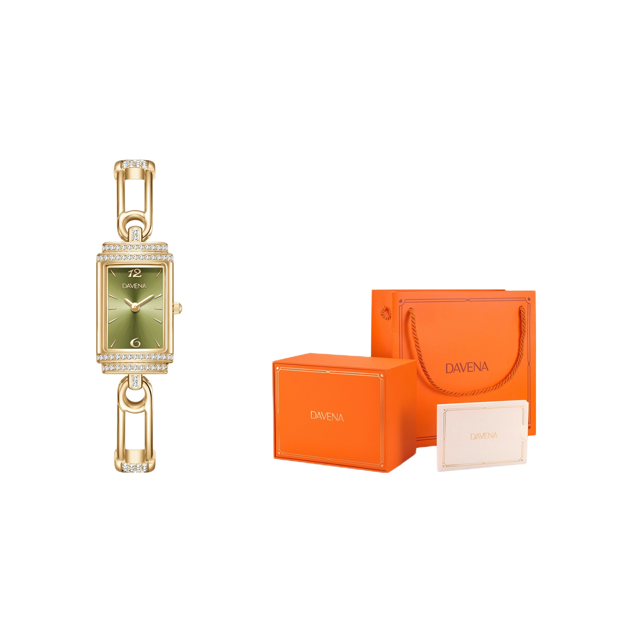 推荐商品：【情人节】DAVENA/蒂玮娜 闪耀奇遇系列 小别针镶钻水晶轻奢复古时尚职场风石英女士手表