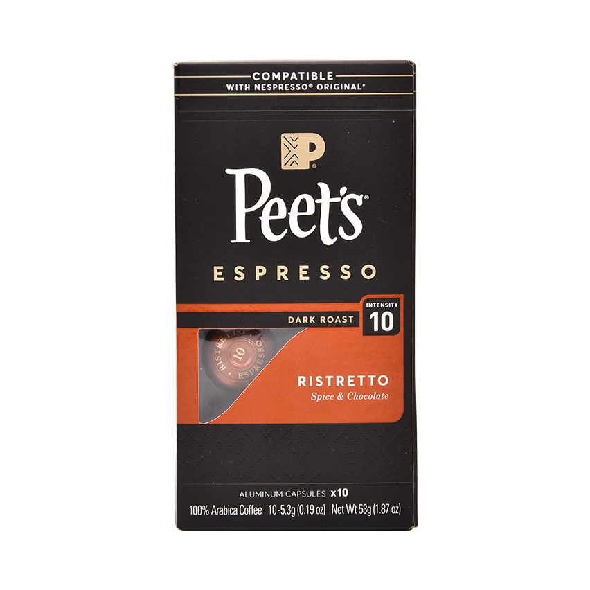 推荐商品：Peet's 胶囊咖啡 盒装 原装胶囊机醇黑奶香焦糖风味 强度10号