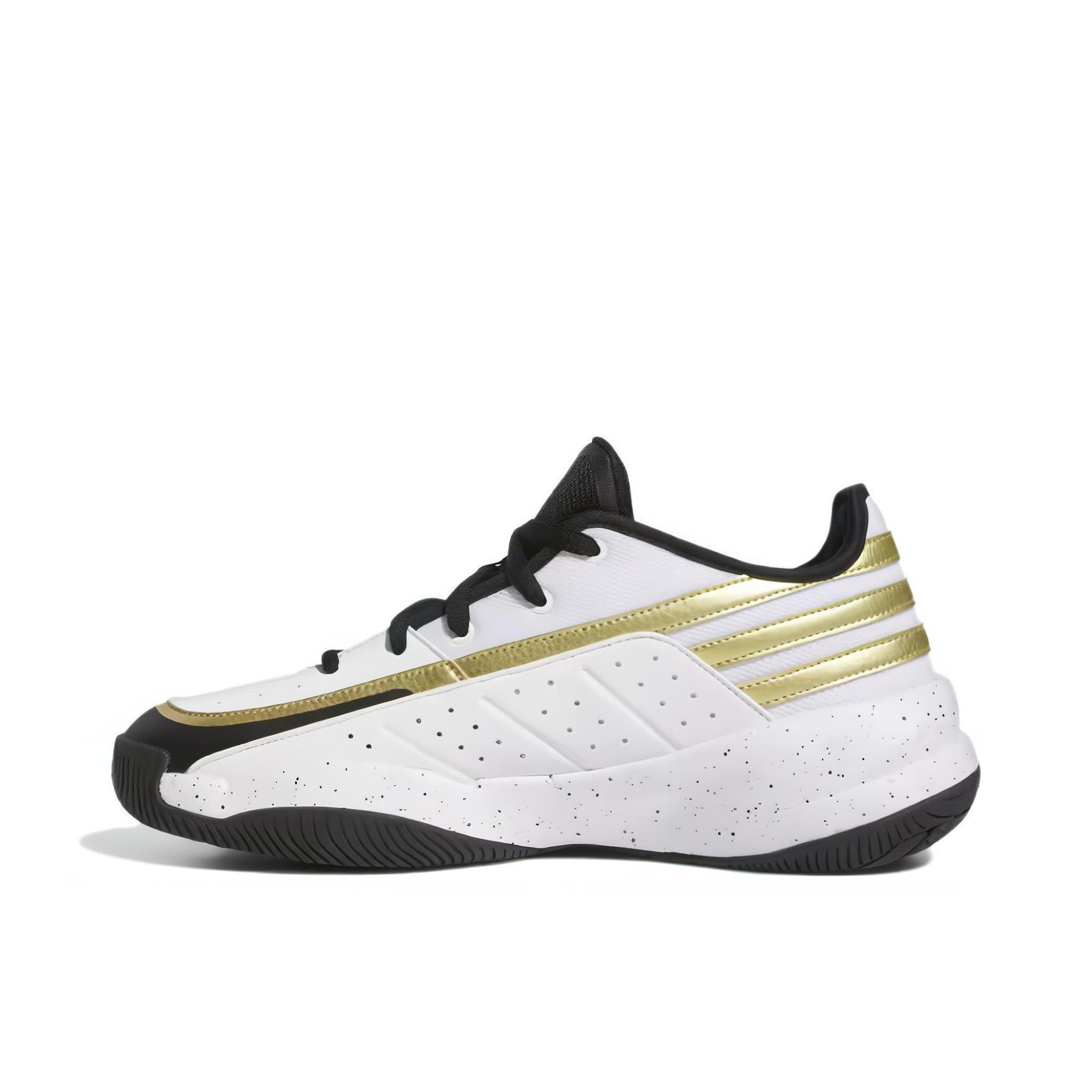推荐商品：adidas Front Court 篮球鞋 防滑耐磨缓震实战圆头 白色/金色
