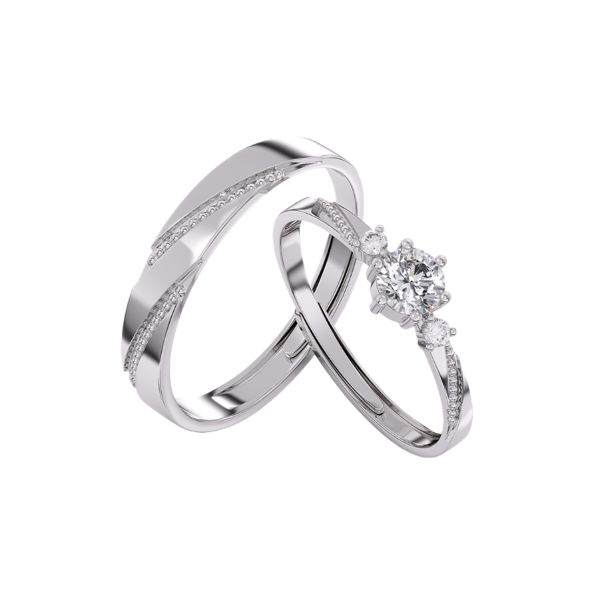 推荐商品：钟久久 星辰恋影925银情侣戒指