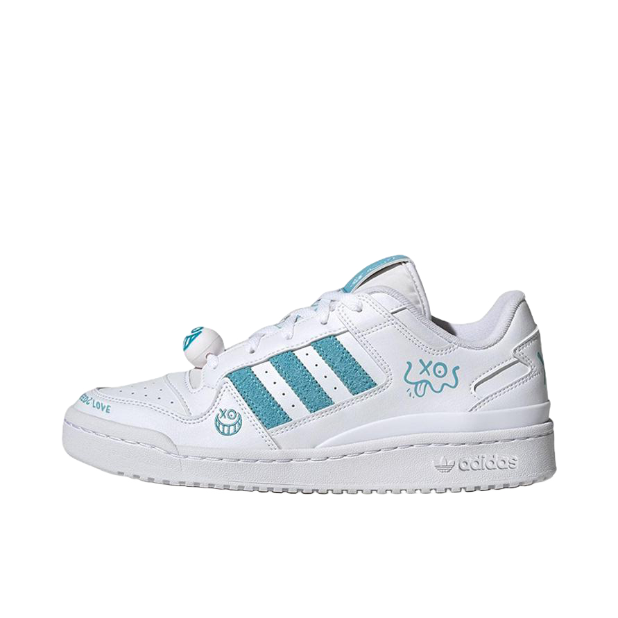推荐商品：adidas Originals Forum 板鞋 轻便复古防滑时尚魔术贴篮球风薄底包裹性 Andre Saraiva联名/白色/青蓝