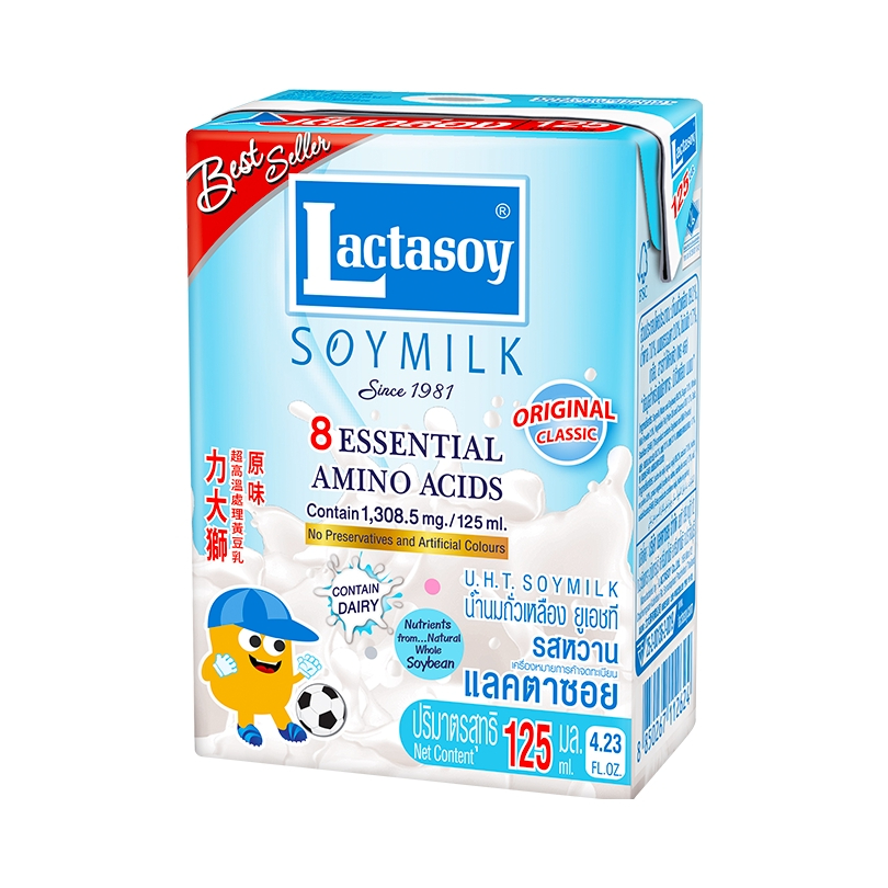 推荐商品：Lactasoy/力大狮 泰国进口豆奶125ml 盒装 营养健康高钙巧克力味绿茶味 原味