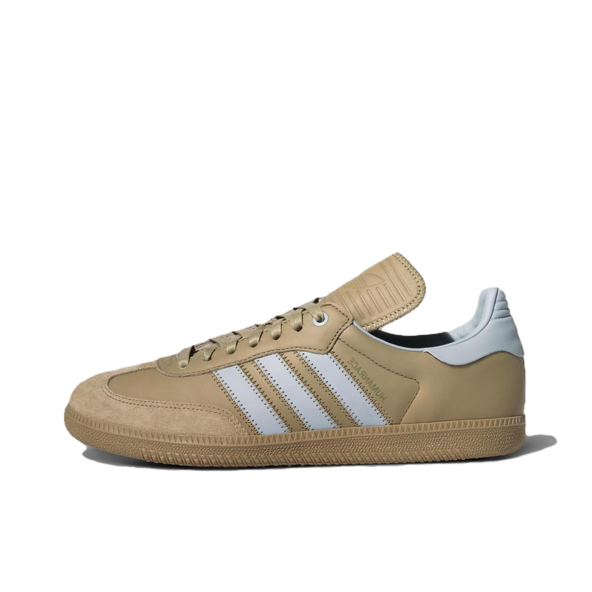 推荐商品：adidas Pharrell Humanrace Samba 运动休闲鞋 防滑耐磨舒适平跟百搭潮流 Pharrell Williams联名/绿色/蓝色