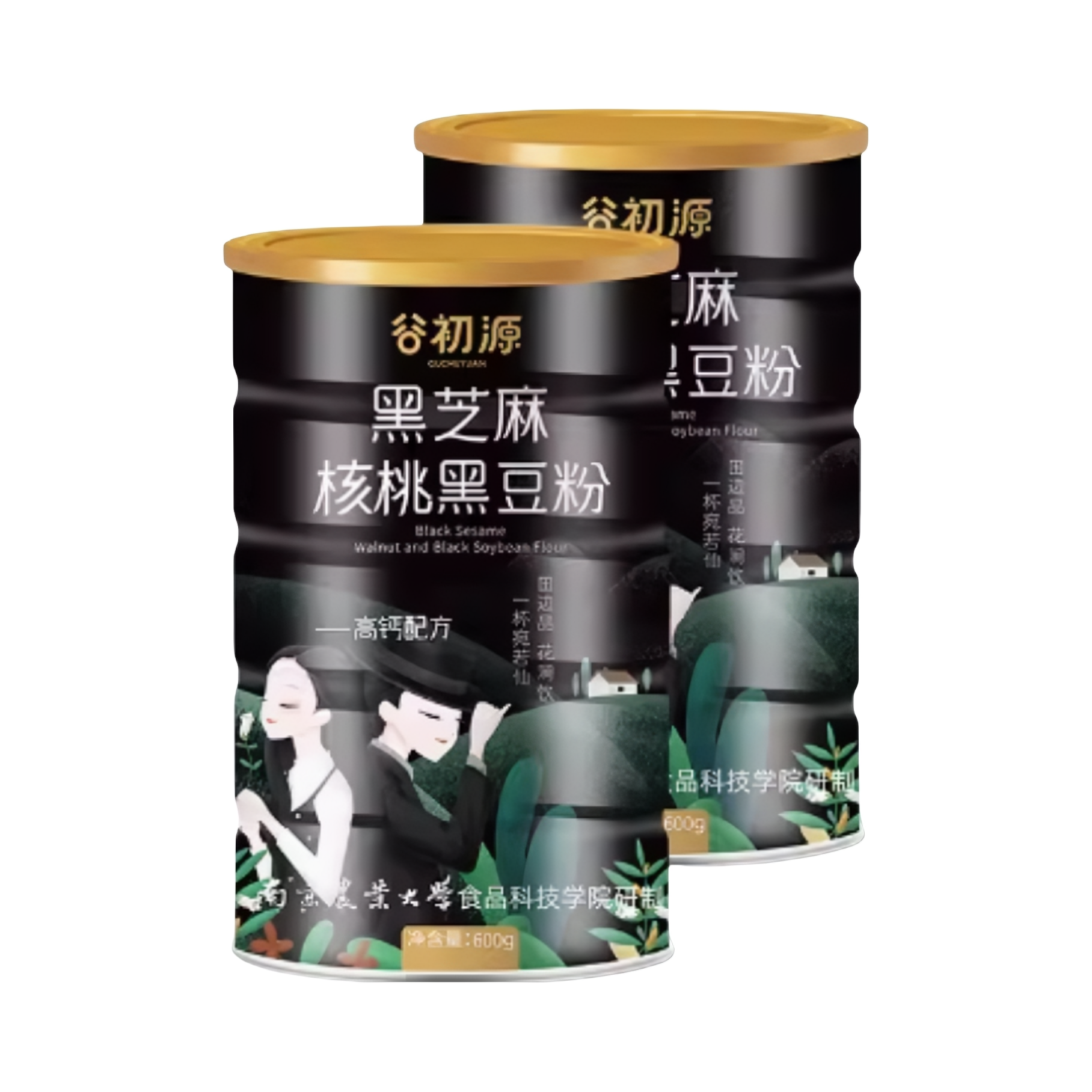 推荐商品：谷初源 黑芝麻核桃黑豆粉 罐装