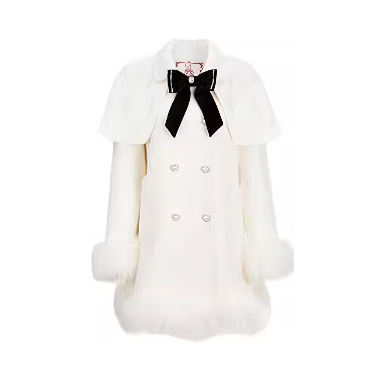 推荐商品：【天鹅堡系列】 aivei/欣贺艾薇  千金公主中长毛呢外套 女装 Q066S062 白