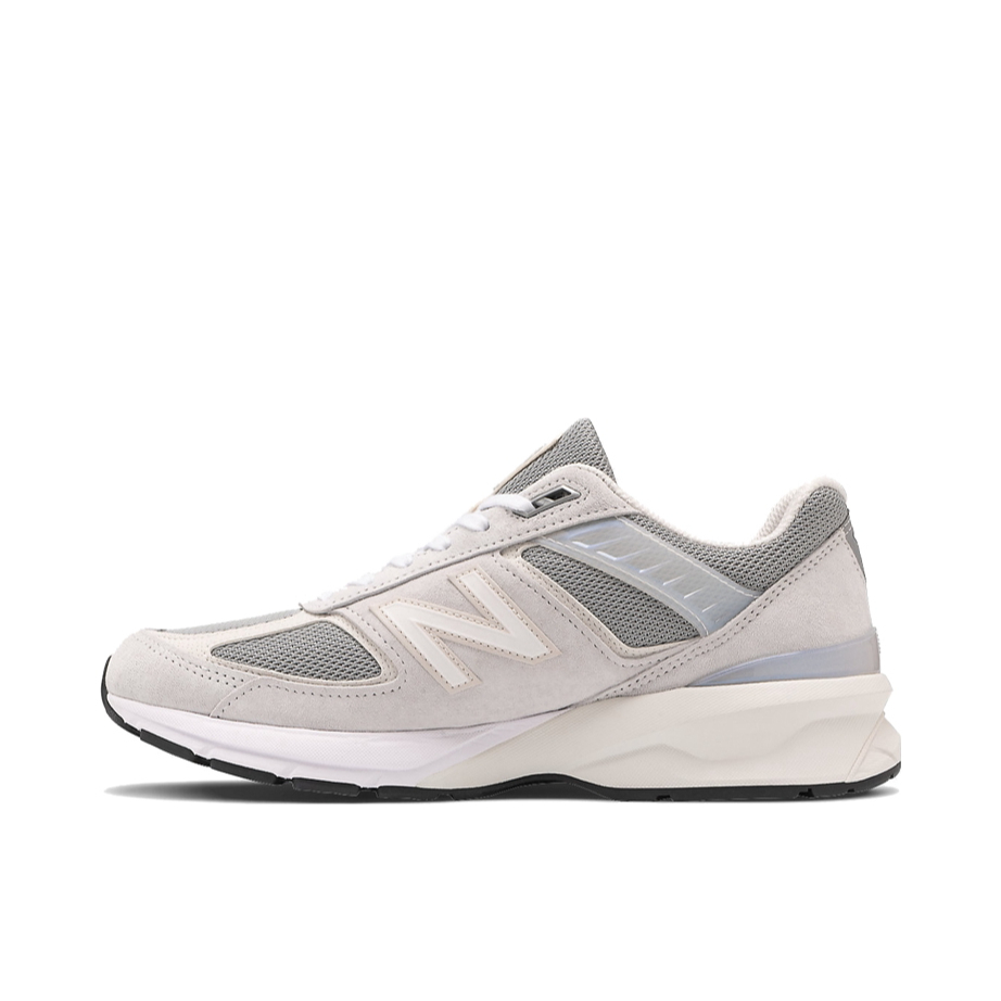 推荐商品：New Balance 990 V5 跑鞋 减震支撑轻便防滑网布透气织物回弹反毛皮复古合成革 Nimbus Cloud 男款/V5/白色/灰色