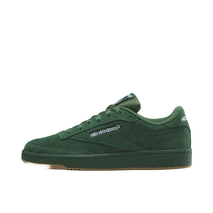 推荐商品：Reebok/锐步 Club C 85 经典复古 防滑耐磨 防水 运动 脏脏鞋 板鞋 军绿色/白色