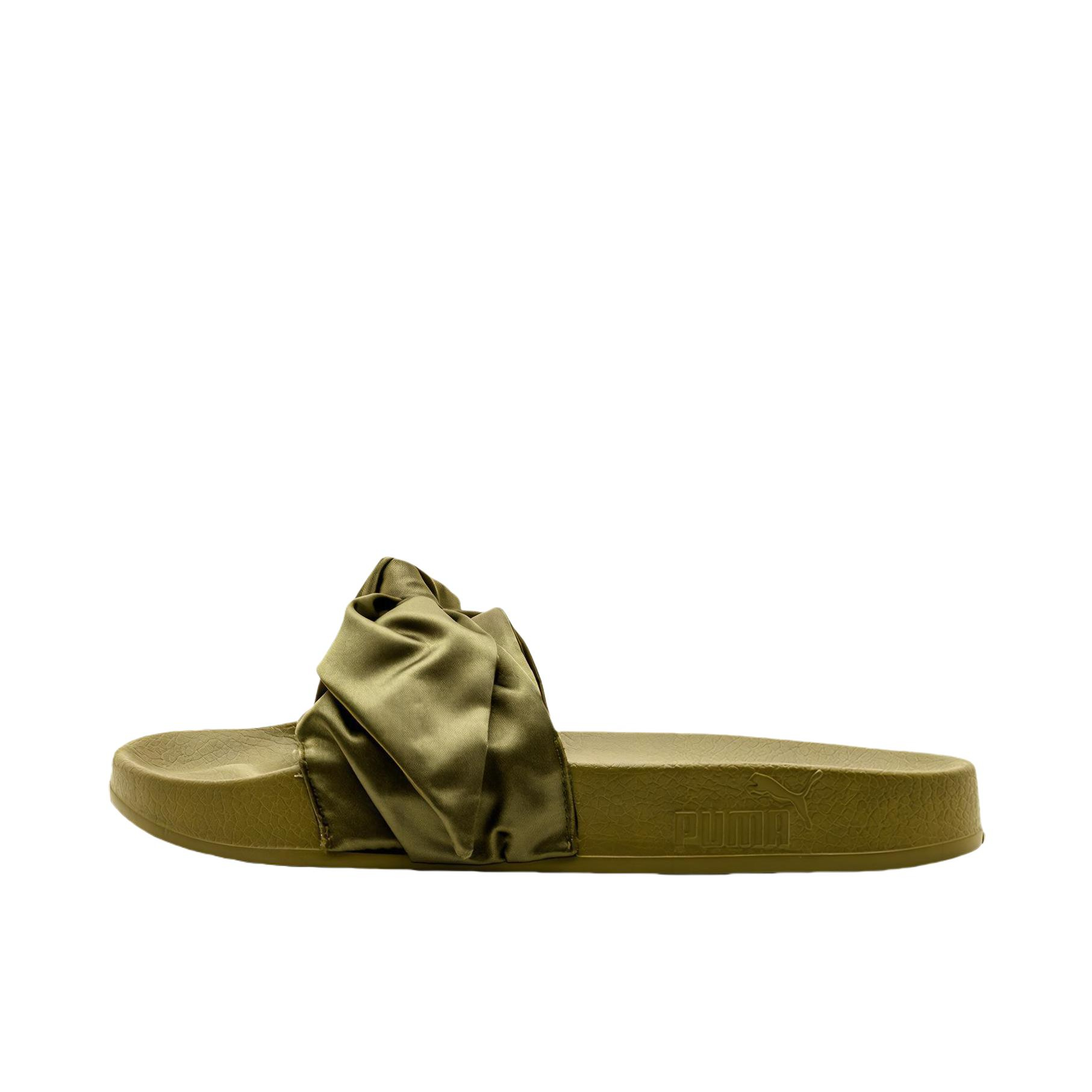 推荐商品：Puma/彪马 X Fenty Bandana Slide 舒适 百搭 时尚潮流 一字 减震 拖鞋 FENTY BEAUTY/蕾哈娜联名/女款/橄榄棕