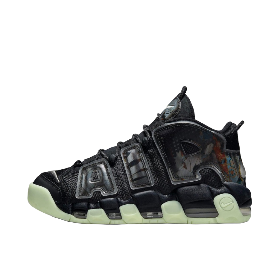 推荐商品：Nike Air More Uptempo 运动休闲鞋 缓震复古百搭防滑耐磨支撑圆头篮球风 Utagawa Kuniyoshi 黑绿浮世绘