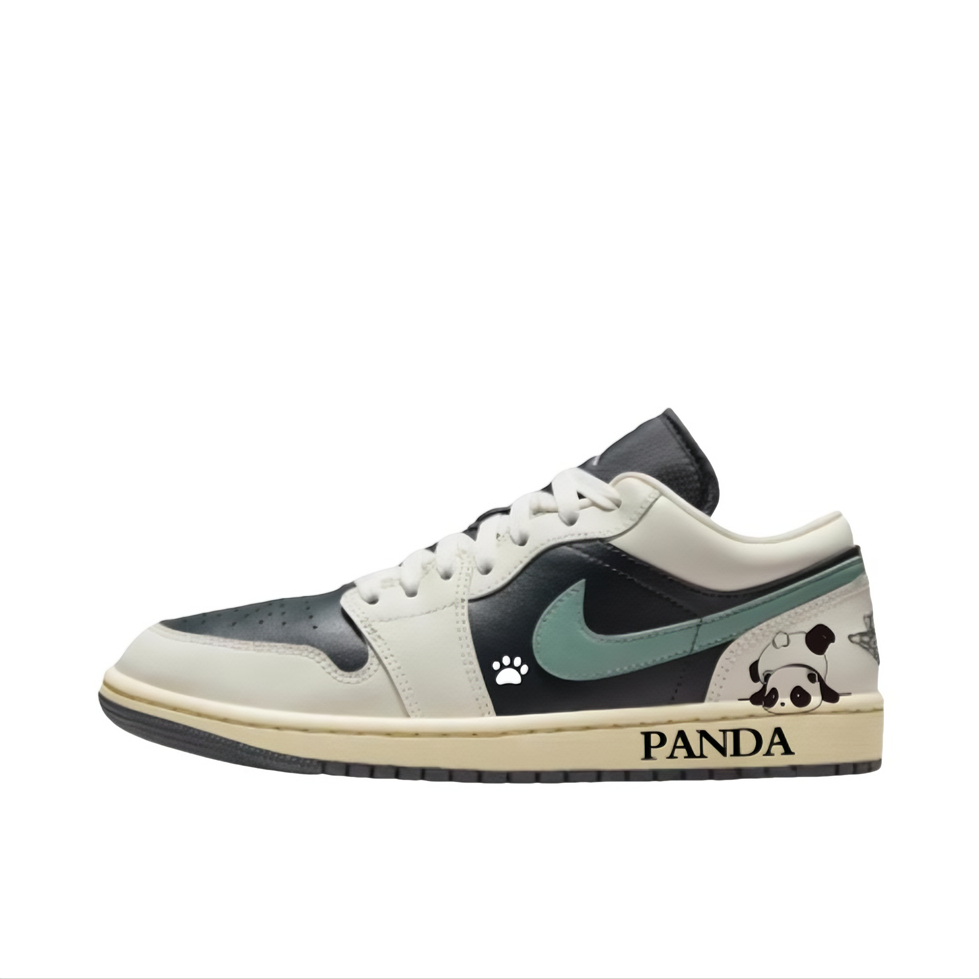 推荐商品：【定制球鞋】Air Jordan 1 减震 耐磨 透气 平跟 复古 潮流 简约 包裹性 防滑 轻便 支撑 增高 板鞋 摔倒熊猫/倒钩