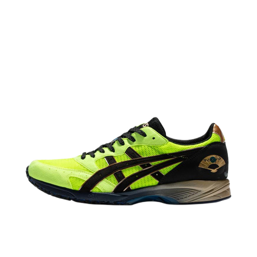 推荐商品：Asics/亚瑟士 Tarther Japan 跑鞋 稳定支撑缓震回弹防滑耐磨网面透气竞速舒适复古轻量 荧光绿/黑色