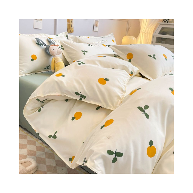 推荐商品：盈恬 小清新系列 亲肤柔软全棉四件套学生宿舍被单枕套被套