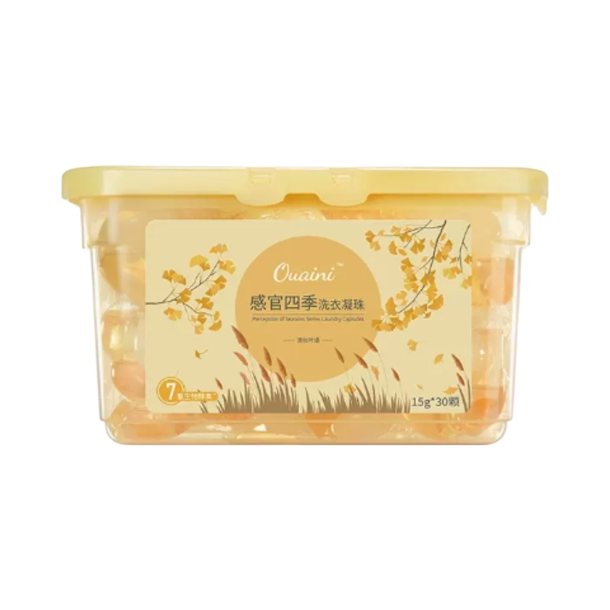 推荐商品：偶爱你 感官四季 多香型 洗衣凝珠 盒装 除螨超浓缩去污三合一柔顺持久留香护衣