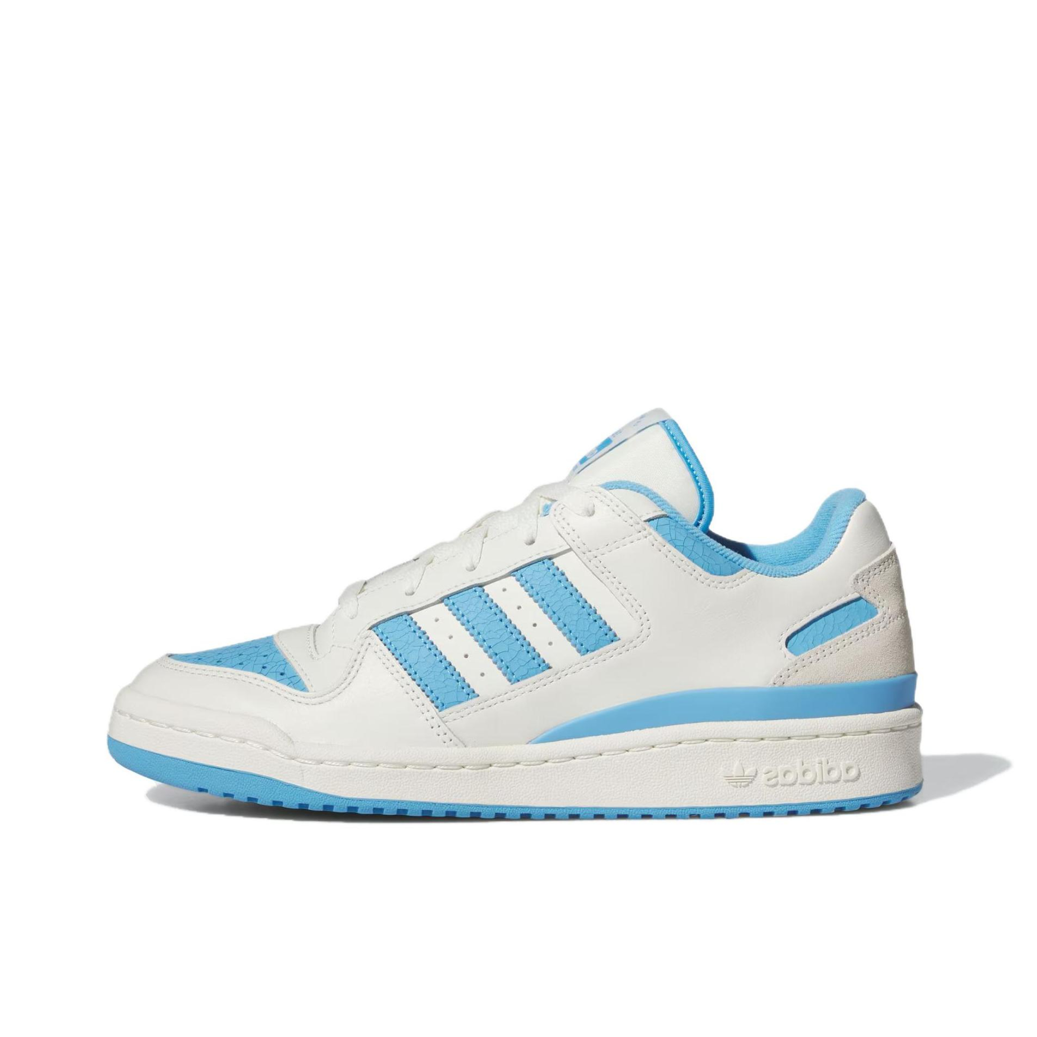 推荐商品：adidas Originals FORUM LOW 板鞋 复古城市风舒适防滑耐磨篮球风增高薄底 白色/蓝色
