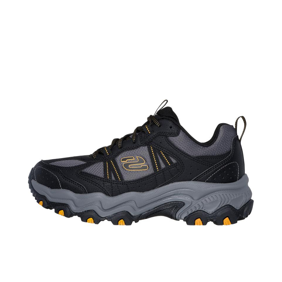 推荐商品：Skechers/斯凯奇  Stamina  云野 缓震 回弹支撑 网布 复古  老爹鞋 徒步鞋 户外鞋 黑色/灰色