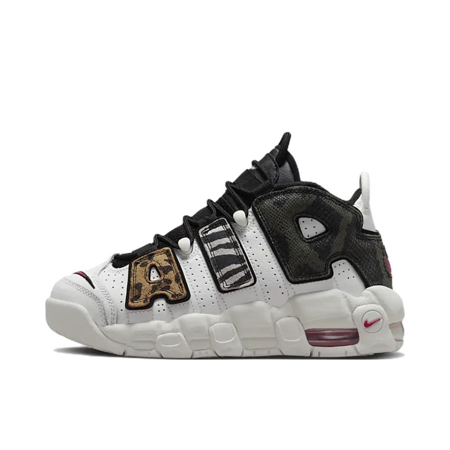 推荐商品：Nike Air More Uptempo 运动休闲鞋 缓震复古百搭防滑耐磨支撑圆头篮球风 GS/白色/黑色