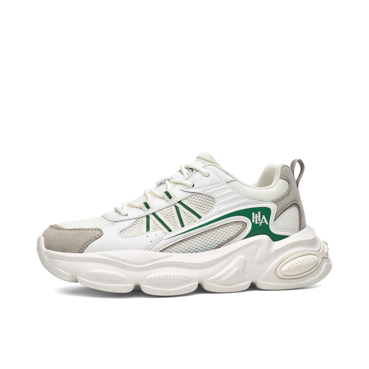 推荐商品：海澜之家 跑鞋 透气耐磨增高 米色/绿色