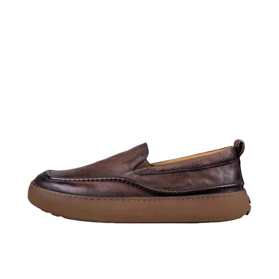 推荐商品：纽韩 牛皮 复古 套脚 英伦 皮鞋 229 深棕色 