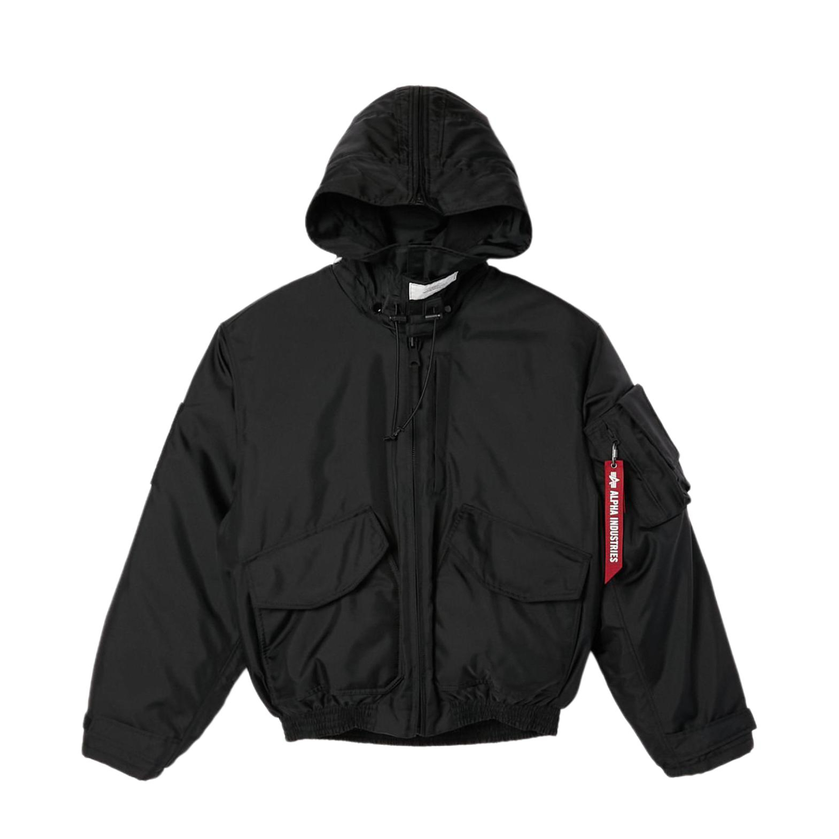 Alpha Industries/阿尔法工业 x Alpha Industries 2026SS 联名拉链可拆卸帽子多口袋徽标长袖夹克 9254-BL01-055 黑