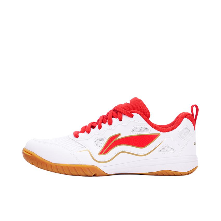 推荐商品：李宁 鹰眼3.0ESS 运动 防滑 耐磨 透气 缓震 训练 乒乓球鞋 标准白/赤樱红